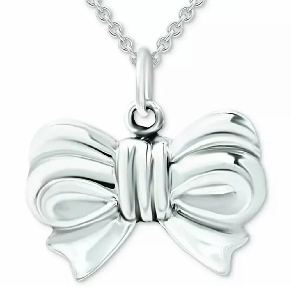 Bow 925 Sterling Silver Giani Bernini Bow 18" Necklace MADE IN ITALY